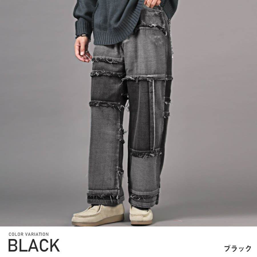 ブラック】デニムパンツ メンズ ワイド[品番：LU000012883]｜LUXSTYLE