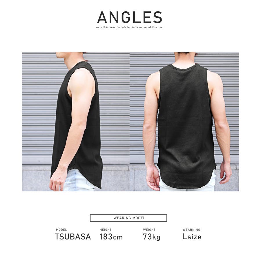 商品画像：ノースリーブ タンクトップ メンズ Tシャツ オーバーサイズ 黒 M 3