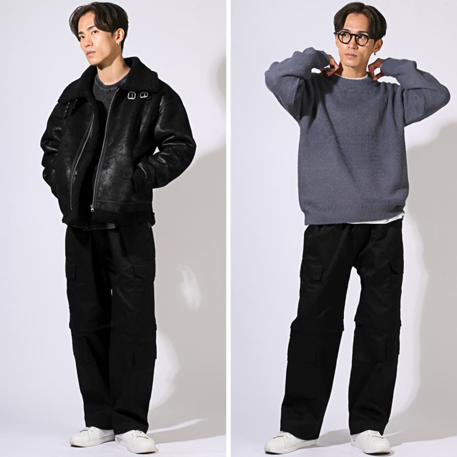 カーゴパンツ メンズ ワイドパンツ[品番：LU000013490