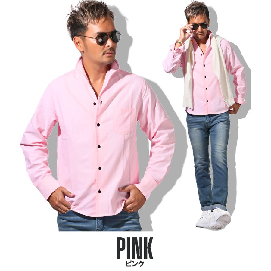 イタリアンカラーシャツ メンズ 長袖[品番：LU000004357]｜LUXSTYLE