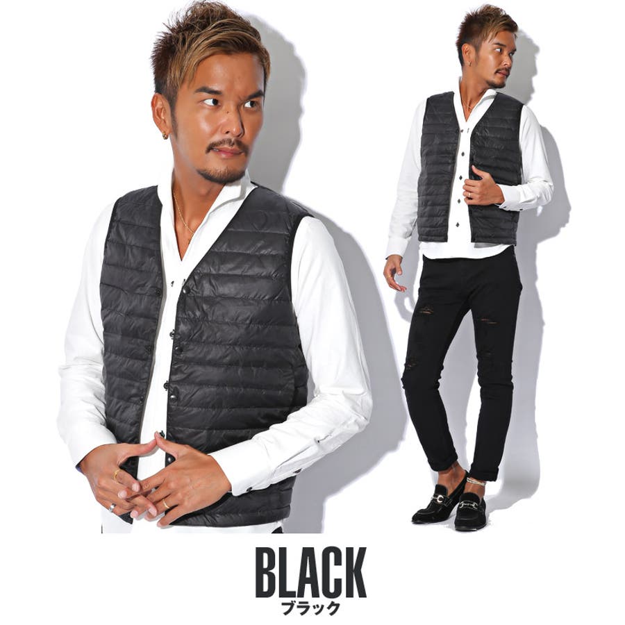THE RERACS / バックVネックベスト (black) | LA VILLA ROUGE