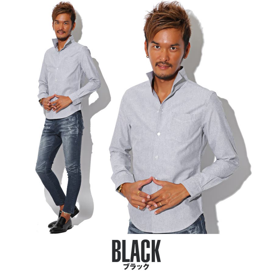イタリアンカラーシャツ メンズ[品番：LU000005758]｜LUXSTYLE