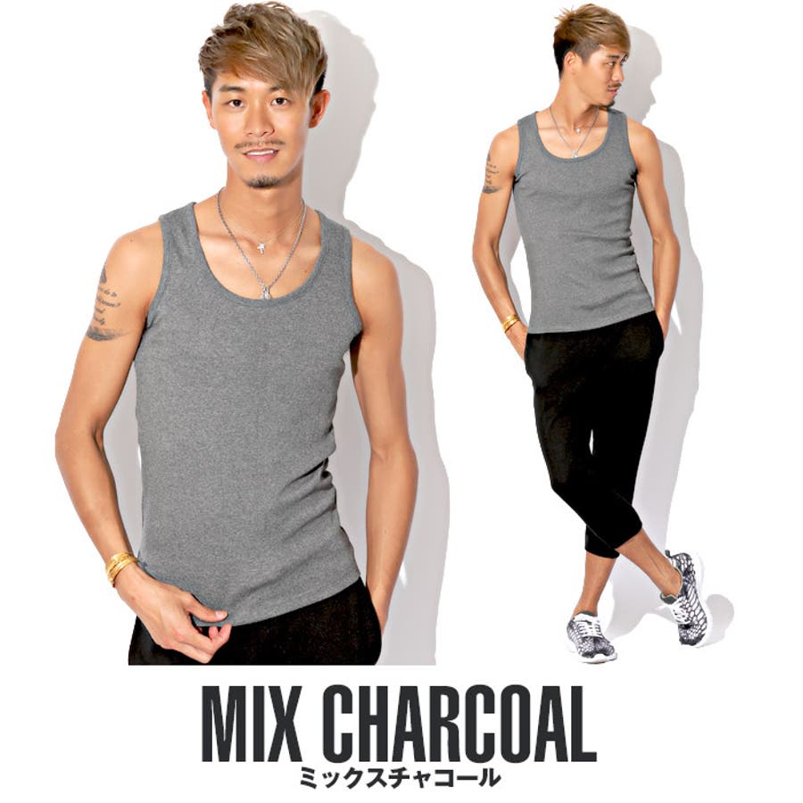 タンクトップ メンズ ノースリーブ[品番：LU000007692