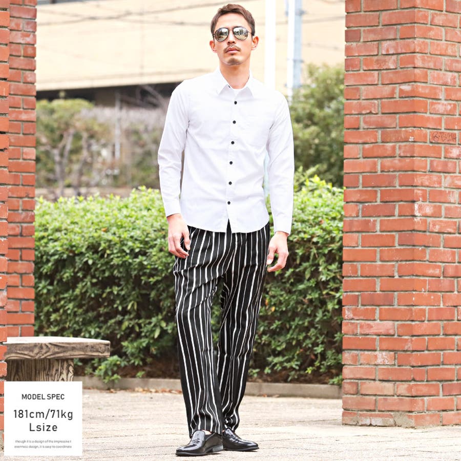 ワイドパンツ ストライプ メンズ[品番：LU000008387]｜LUXSTYLE