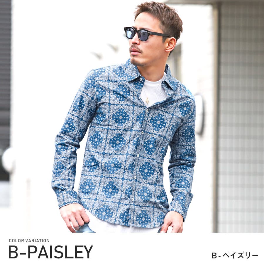シャツ メンズ 総柄[品番：LU000008369]｜LUXSTYLE（ラグ