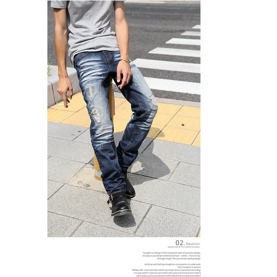 お兄系 デニムパンツ メンズボトムス[品番：LU000001783]｜LUXSTYLE