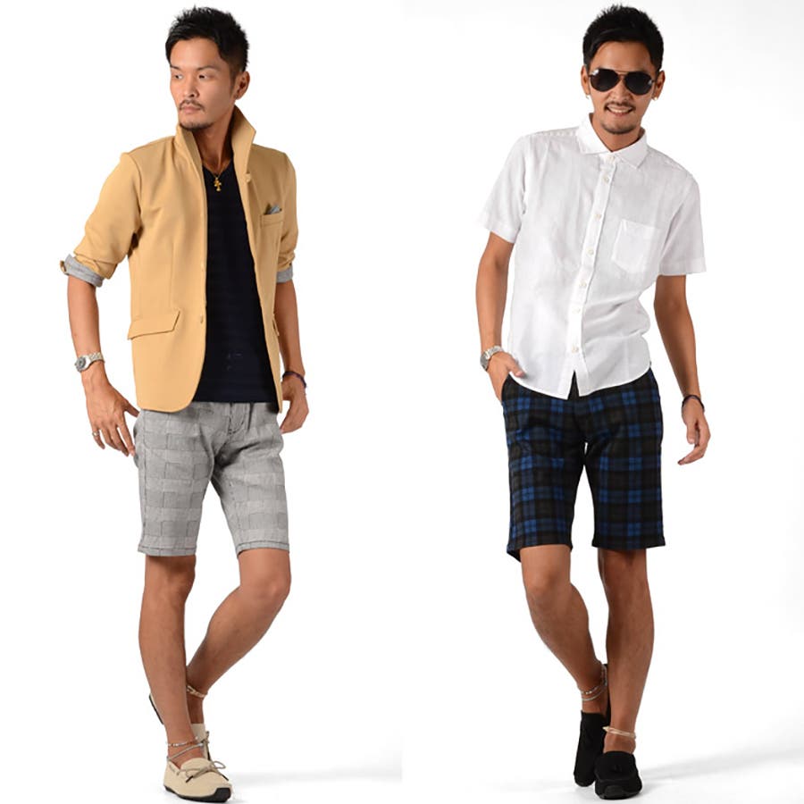 チェック ショートパンツ メンズチェックパンツ[品番