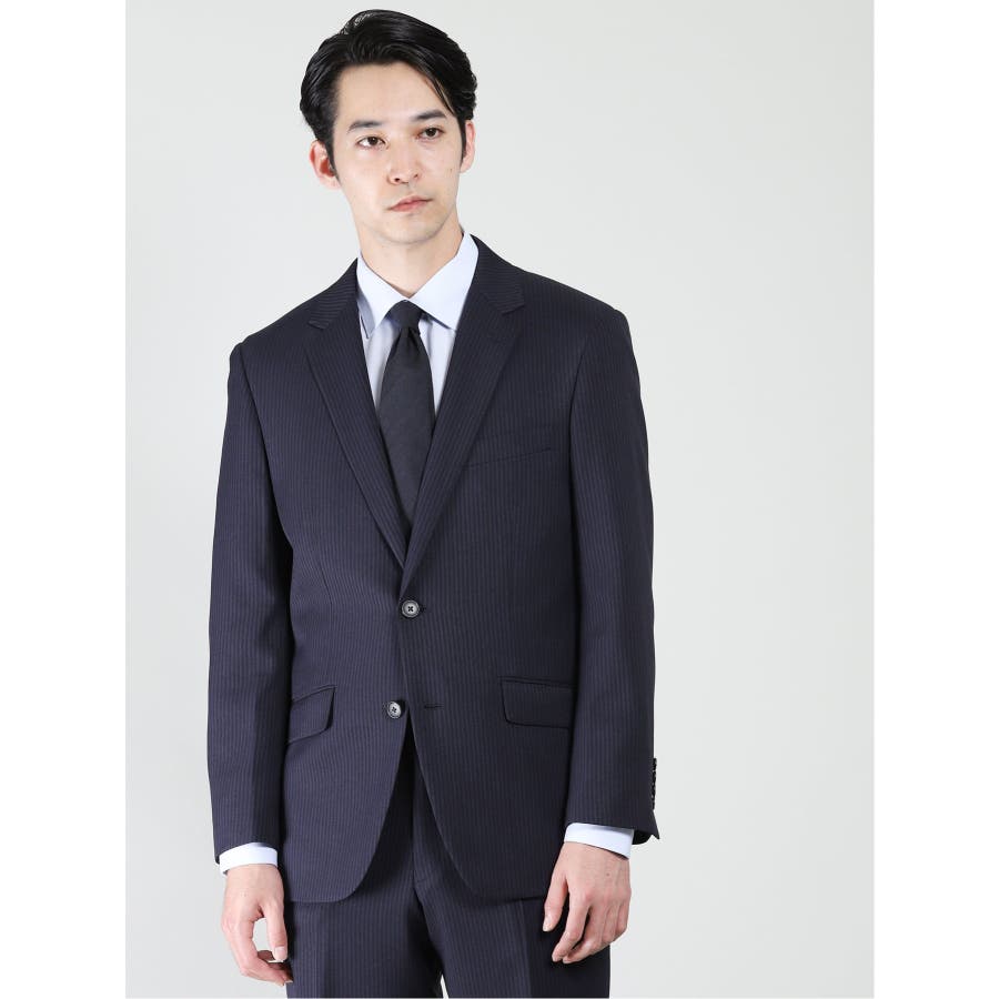 クレンゼ ストレッチウォッシャブル 2ボタン2パンツスーツ ストライプ