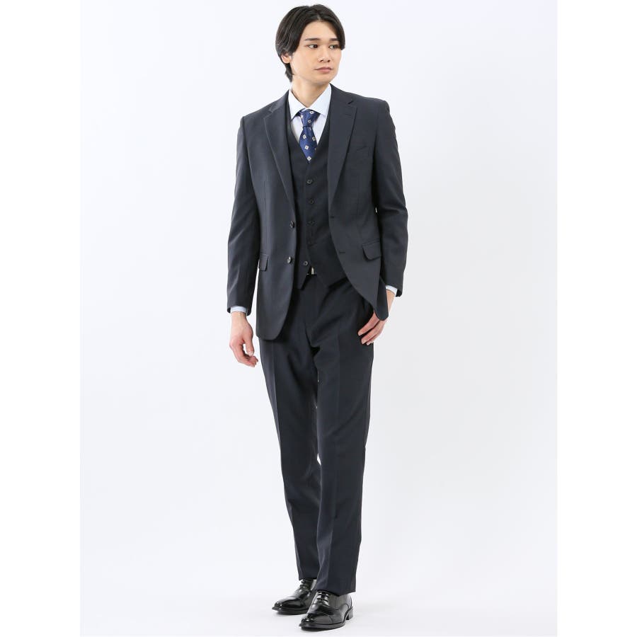 ストレッチウォッシャブル スリムフィット 2ボタン3ピーススーツ