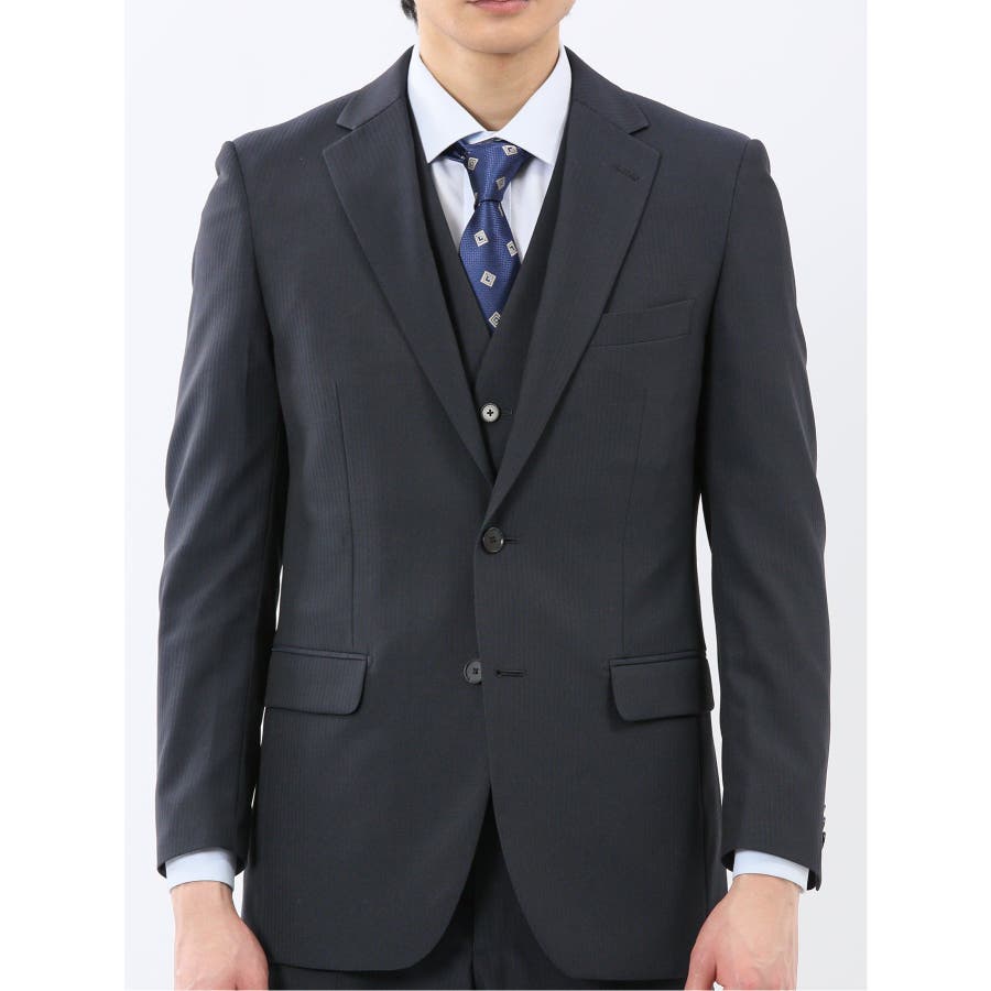 ストレッチウォッシャブル スリムフィット 2ボタン3ピーススーツ