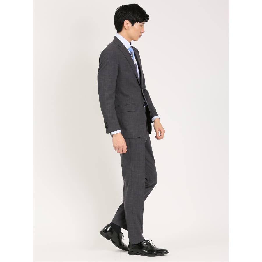 ウール混ストレッチ レギュラーフィット 2ボタン2パンツスーツ 組織柄グレー[品番：TKQJ0018586]｜TAKA-Q  MEN（タカキュー）のメンズファッション通販｜SHOPLIST（ショップリスト）