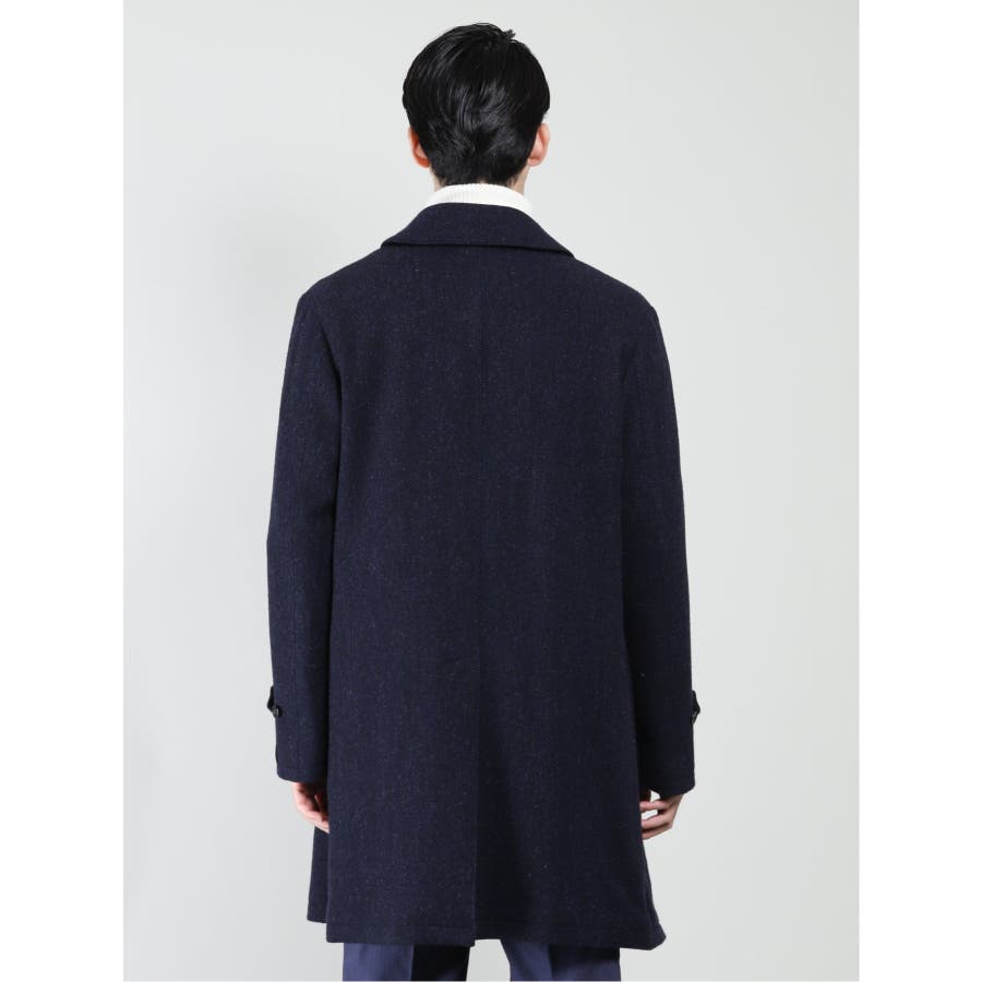 ツイード風ウール ステンカラーコート 紺[品番：TKQJ0013538]｜TAKA-Q  MEN（タカキュー）のメンズファッション通販｜SHOPLIST（ショップリスト）