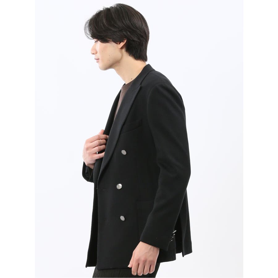 ストレッチ サーマルニット ブレザー ダブルジャケット[品番