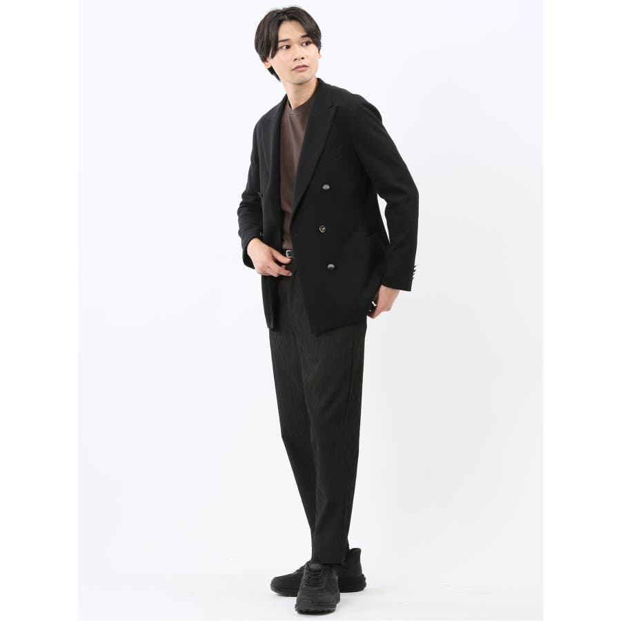 ストレッチ サーマルニット ブレザー ダブルジャケット[品番