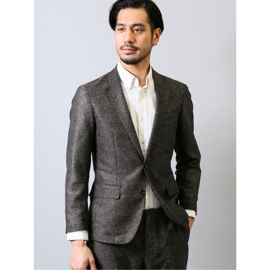 カラミ織りストレッチ スリムフィットセットアップ2ボタンジャケット こげ茶[品番：TKQJ0009960]｜TAKA-Q  MEN（タカキュー）のメンズファッション通販｜SHOPLIST（ショップリスト）