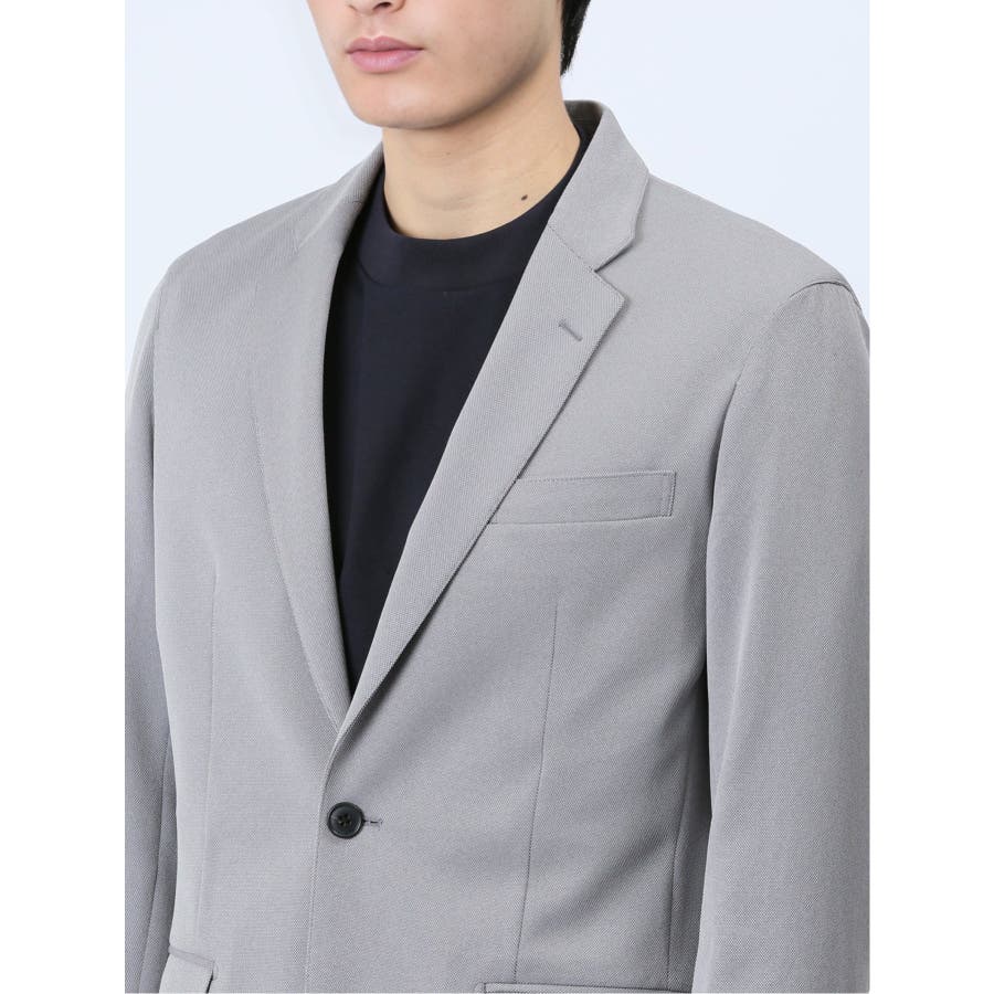 軽量 スリムフィット 2ボタンジャケット ライトグレー
