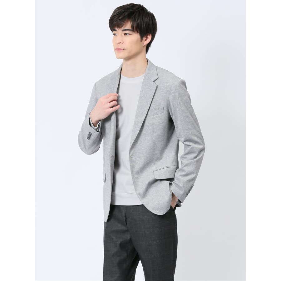 ストレッチポンチ スリムフィット 2ボタンジャケット メランジ