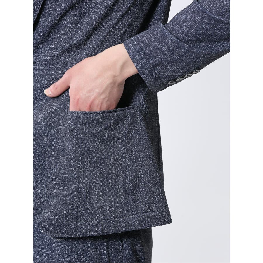TechDenim スリムフィット 2ボタンジャケット 紺(セットアップ TechDenim スリムフィット 2ボタンジャケット 紺(セットアップ
