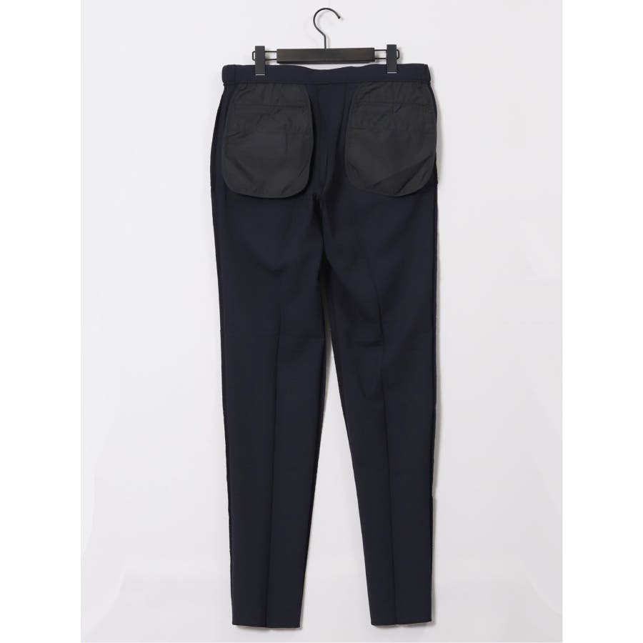 軽量メッシュ スリムフィット ノータックパンツ 紺(セットアップ