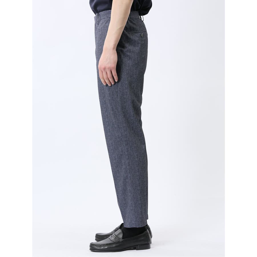 TechDenim スリムフィット ノータックパンツ 紺（セットアップ