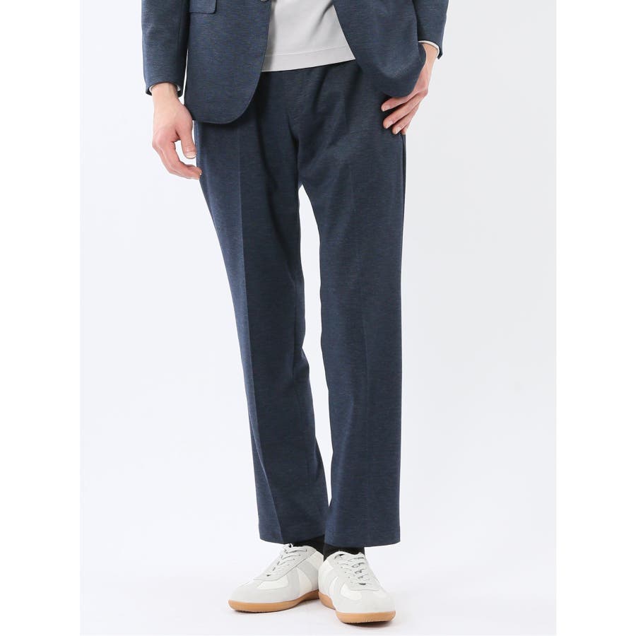 ストレッチポンチ スリムフィット ノータックスラックス 紺