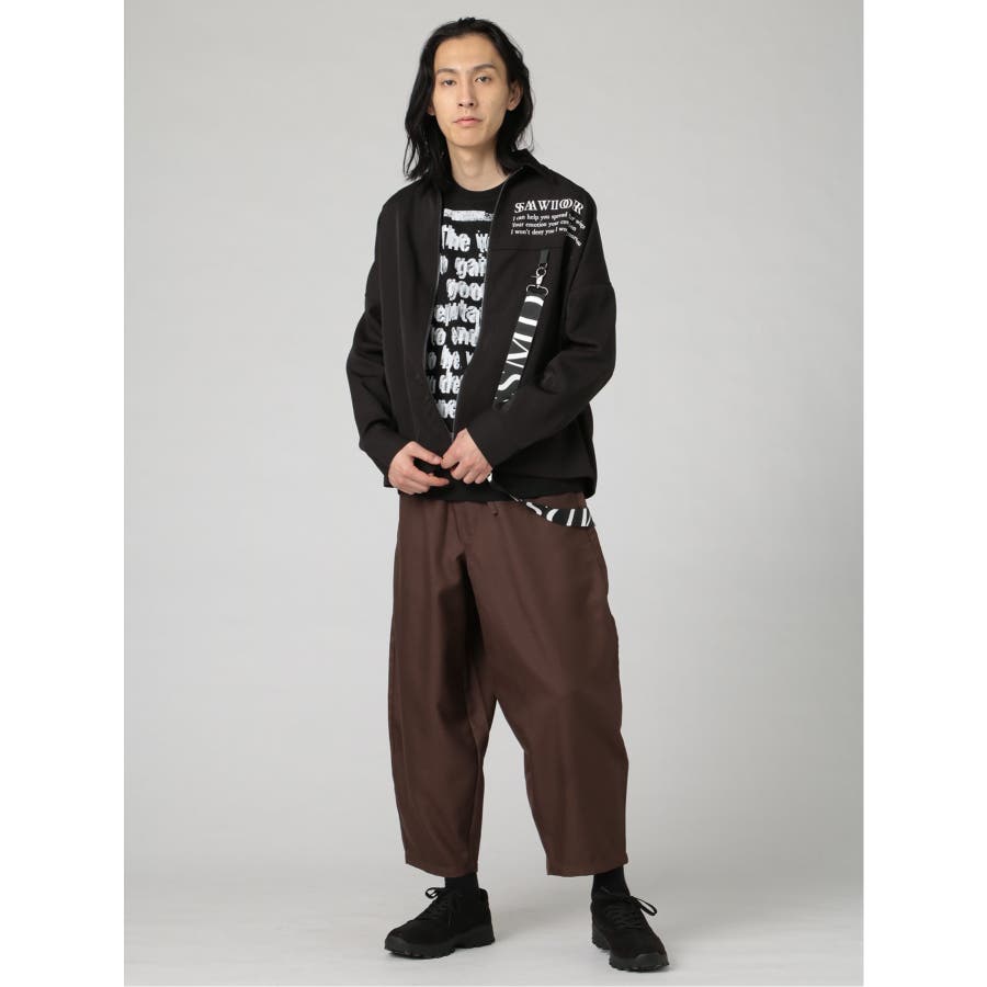 ベルト付き 長袖ルーズ ロングシャツ[品番：TKQJ0013624]｜TAKA