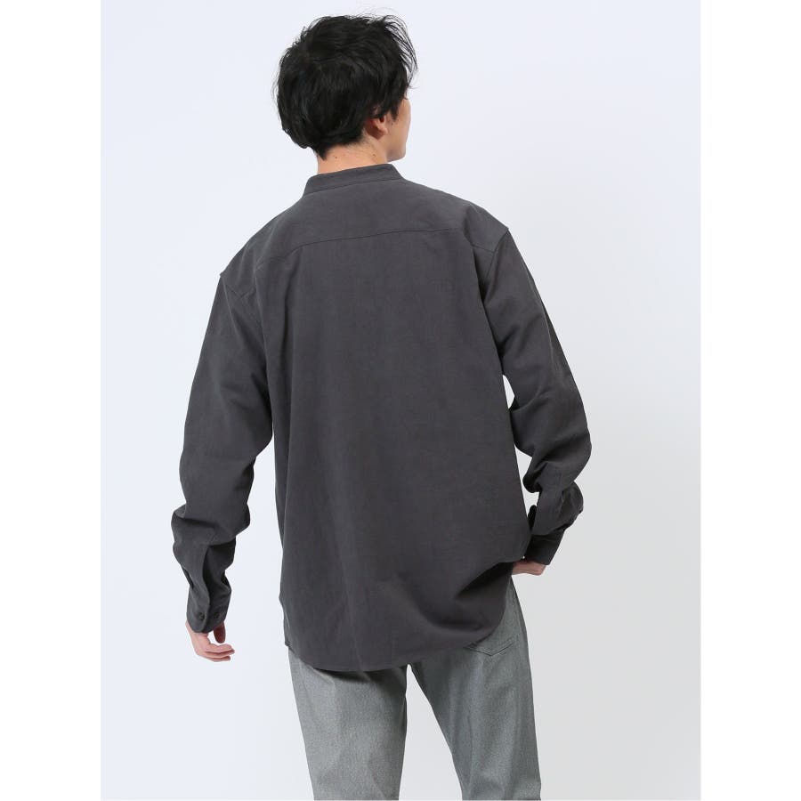 バンドカラー ロールアップ長袖シャツ[品番：TKQJ0022880]｜TAKA