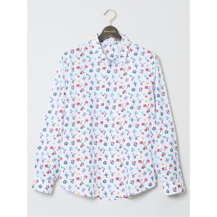 新品タグ付き✨デシグアル 長袖シャツ チェック柄 花柄