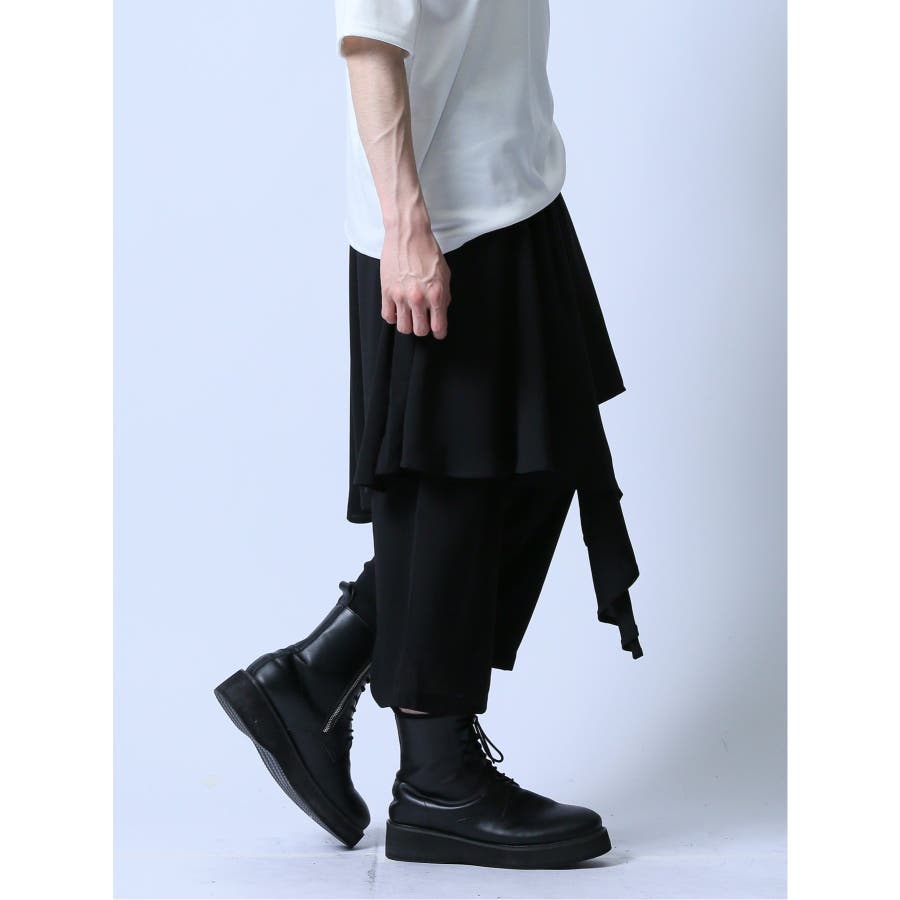 ジョーゼットスカート付き ワイドパンツ[品番：TKQJ0022036