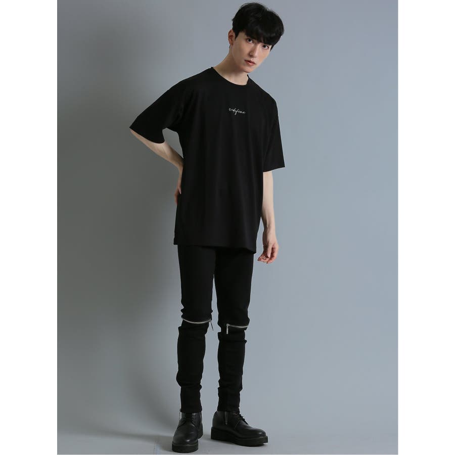 ストレッチ 裾ZIP ブラックスキニーデニム[品番：TKQJ0019034]｜TAKA-Q