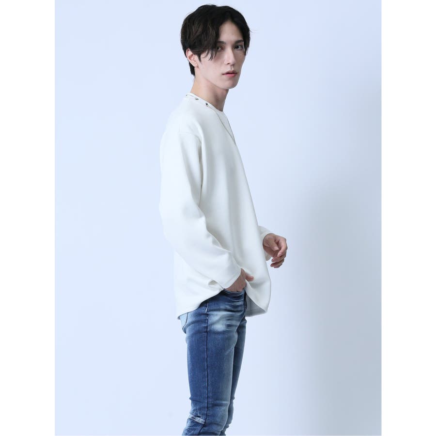 ネックレス付き クルーネック長袖Tシャツ[品番：TKQJ0023803