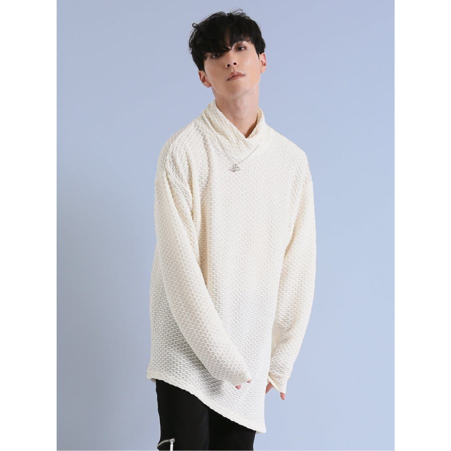 ネックレス付き アシメタートル長袖Tシャツ[品番：TKQJ0020291]｜TAKA