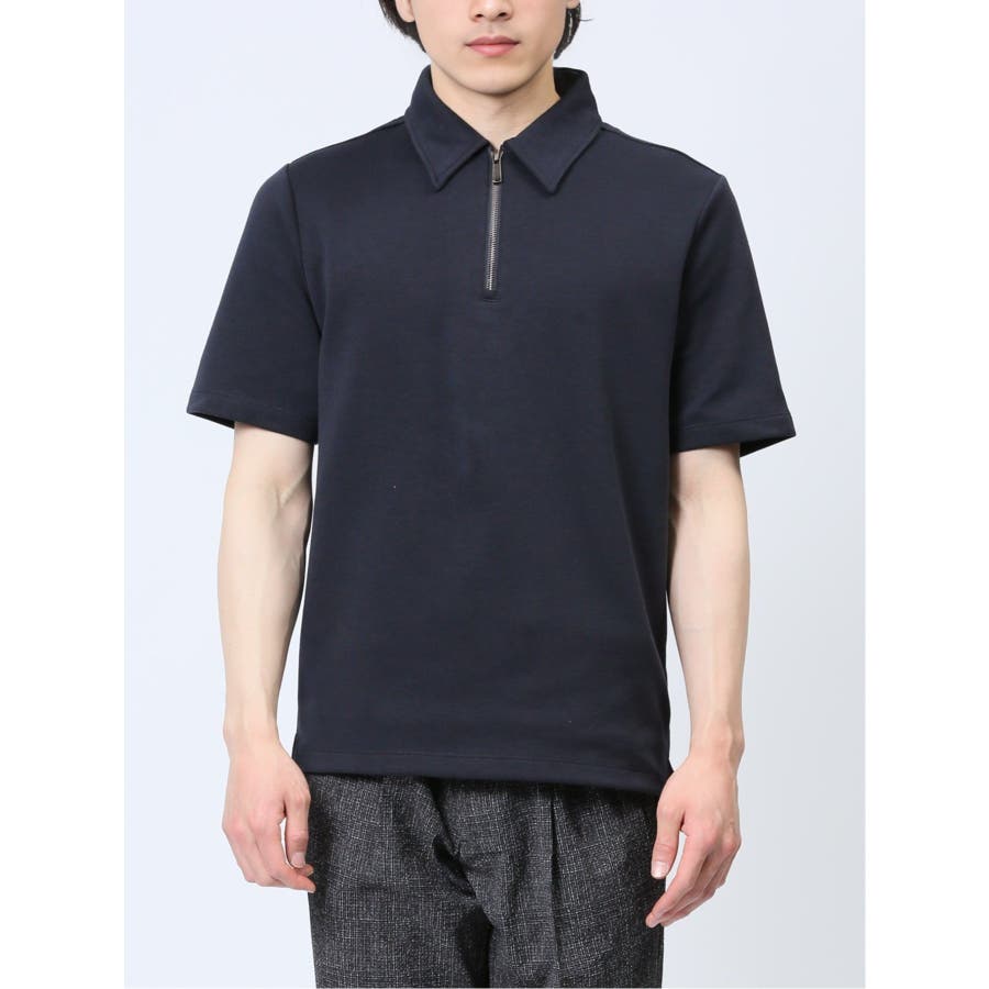 海外輸入 インボイス ファスナー使い 半袖ポロシャツ[品番：TKQJ0022152]｜TAKA-Q MEN シャツ