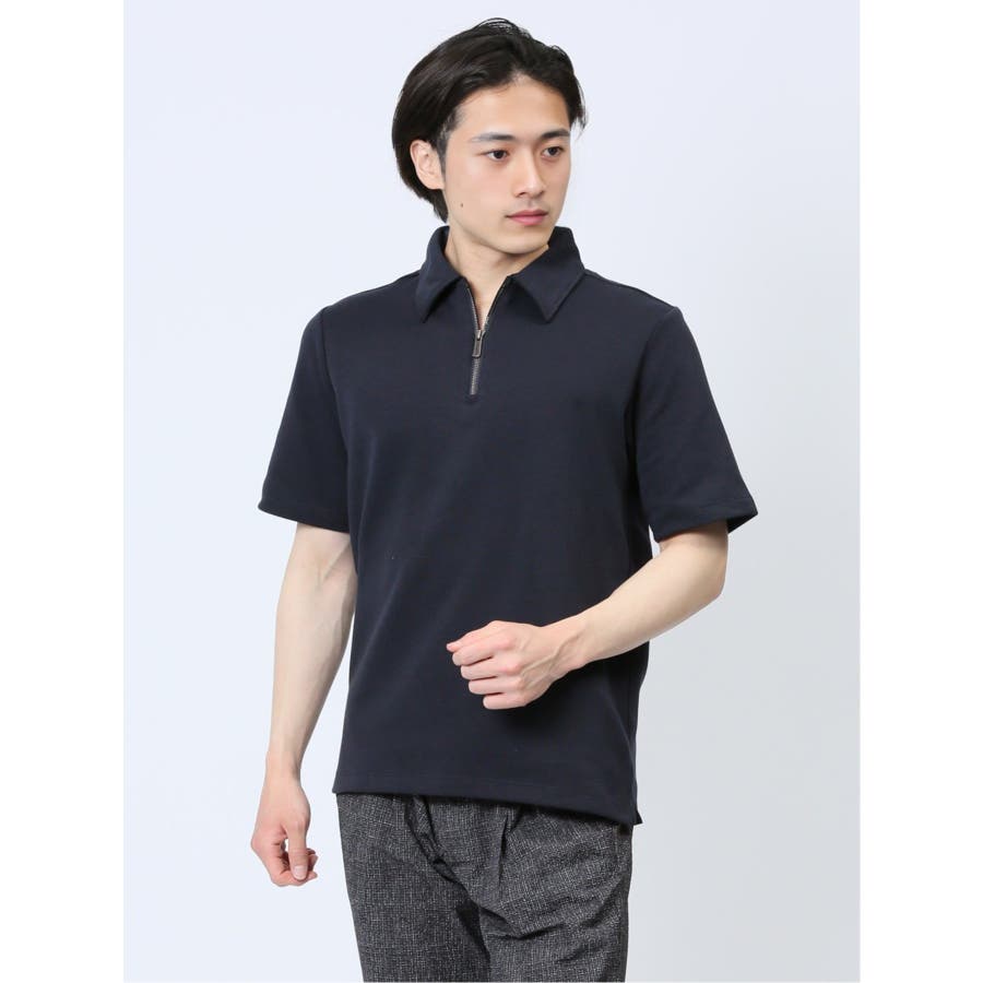 ファスナー使い 半袖ポロシャツ[品番：TKQJ0022152]｜TAKA-Q  MEN（タカキュー）のメンズファッション通販｜SHOPLIST（ショップリスト）