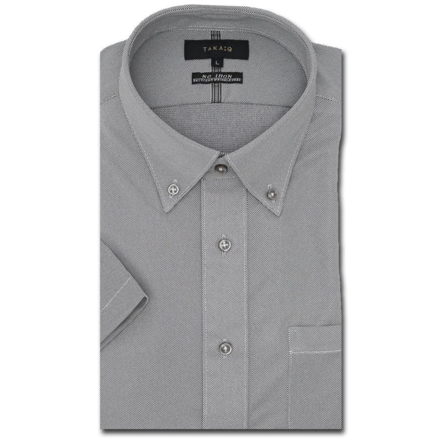 ノーアイロンストレッチ スタンダードフィット ボタンダウン半袖ニット