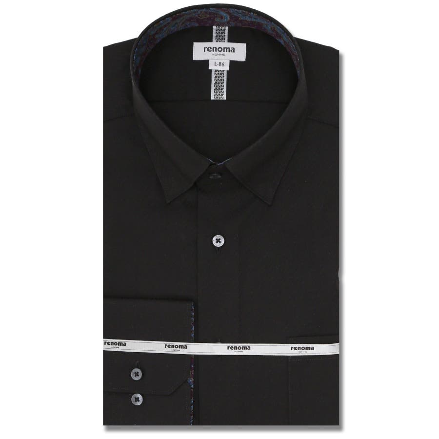 形態安定 スタンダードフィット ショートスナップダウン長袖シャツ