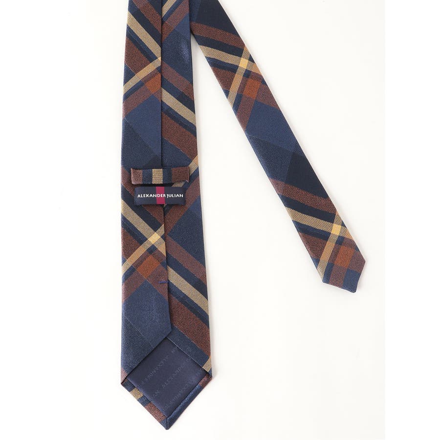 日本製 シルクチェック柄 レギュラータイ 8.0cm幅[品番：TKQJ0015998