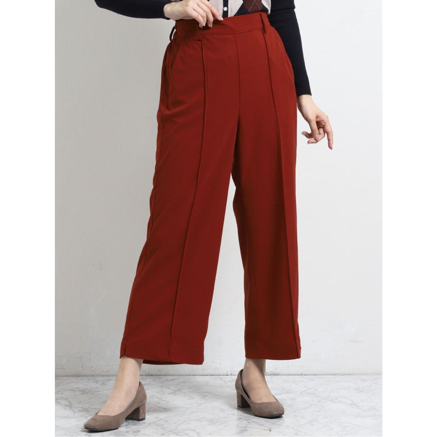ストレッチ ピンタック入りワイドパンツ[品番：TKQJ0008664]｜TAKA-Q