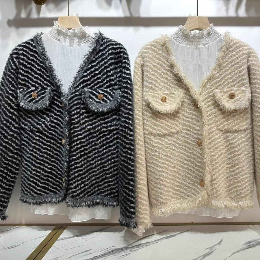 上品かつ華やかに仕上げたフリンジツイードジャケット 長袖ジャケット冬[品番：MSDL0003284]｜maison de  LATIR（メゾンドラティール）のレディースファッション通販｜SHOPLIST（ショップリスト）