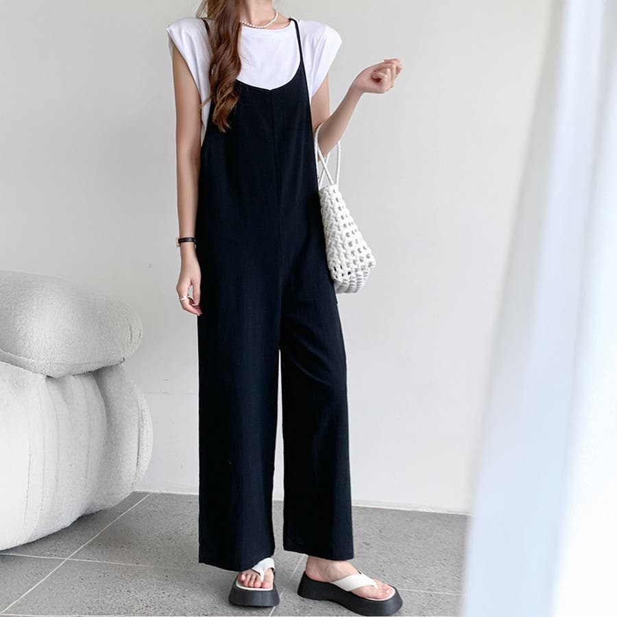 カジュアル×きちんと感が揃ったサロペット つなぎ オールインワン[品番