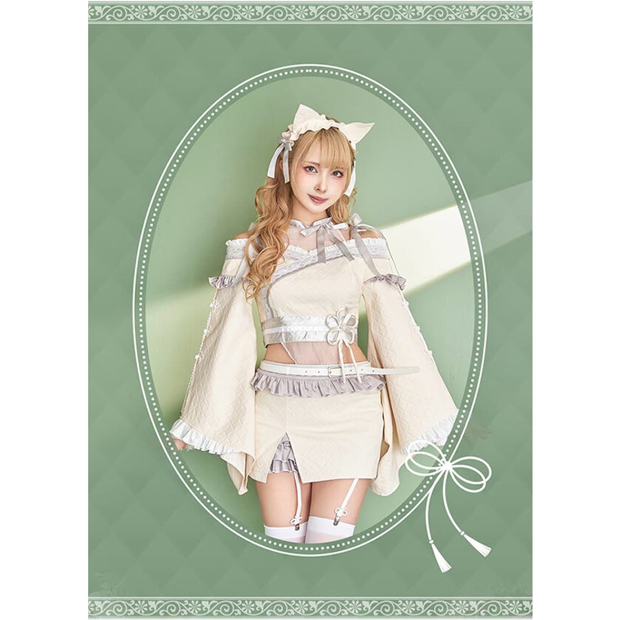 【絶品】 リュクスダイヤカット白蛇セットアップ[品番：MYMT0000839 コスプレ衣装