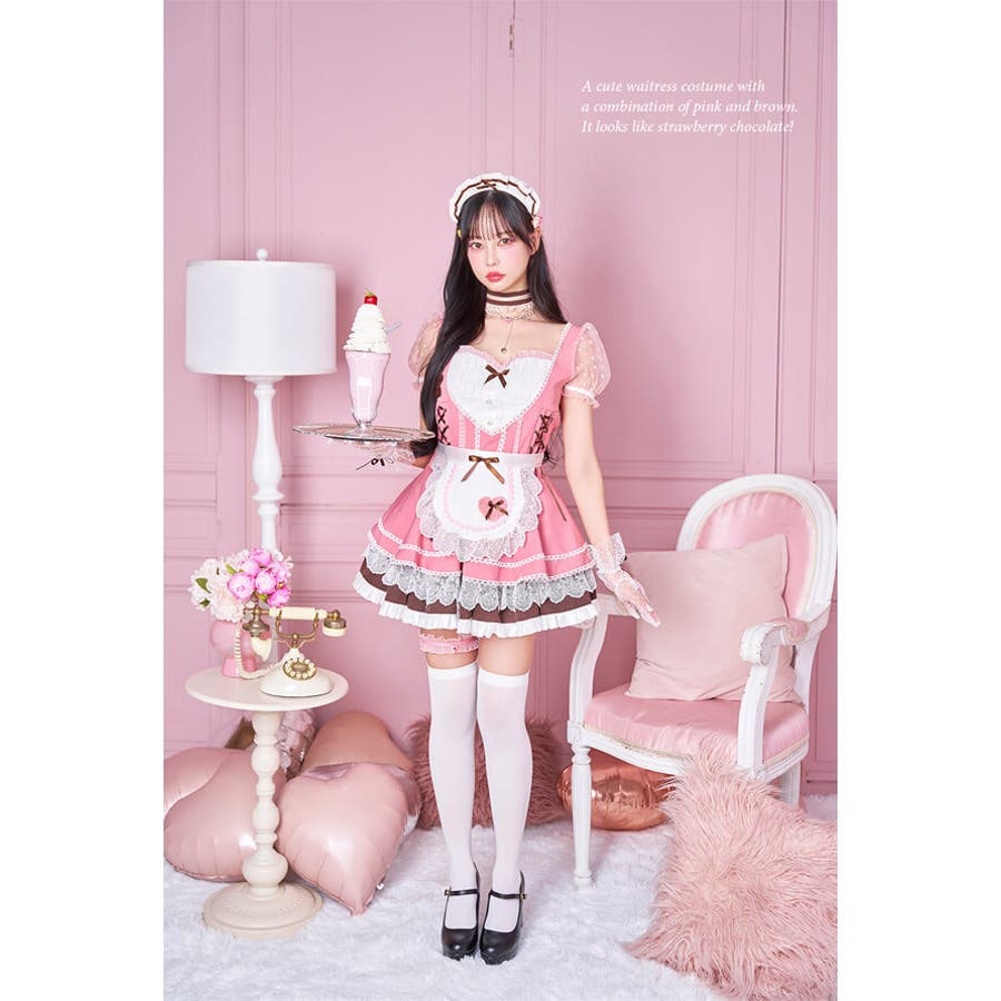 超人気商品】Malymoon ミルクパールストロベリーハートメイド ミルクパールストロベリーハートメイド《バレンタインコスプレ9点