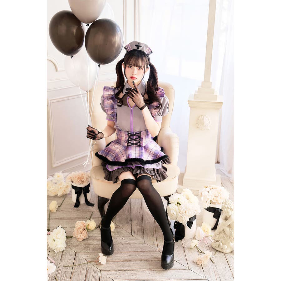 【大特価!!】 ミステリアスチェックナースメイド[品番：MYMT0000880 コスプレ衣装