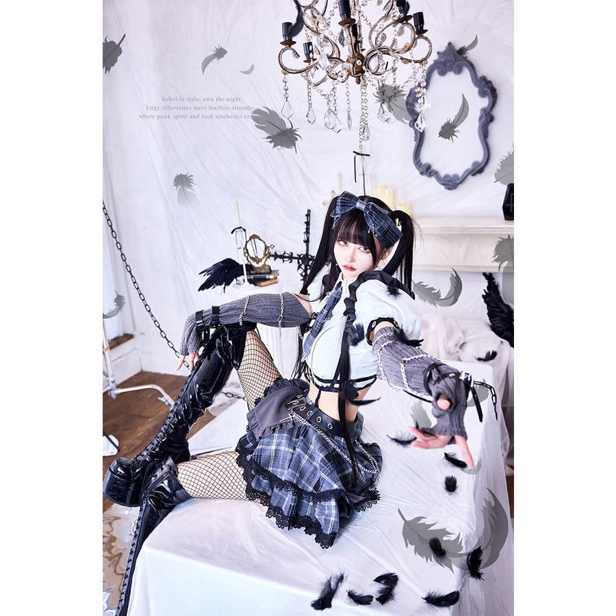 ガーリーチェックパンククラッシュメイド《オリジナルコスプレ12点