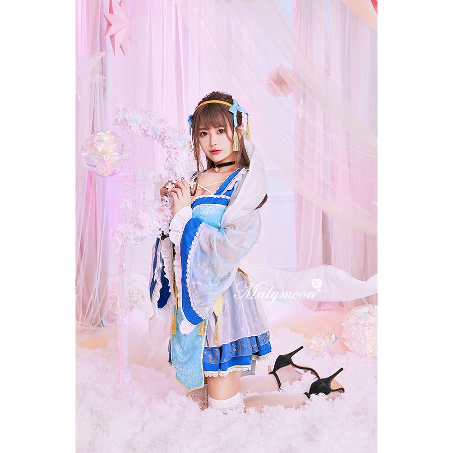 Malymoon 織姫様　七夕　コスプレ衣装 七夕織姫コスチューム《ハロウィンコスプレ11点セット》【Malymoon