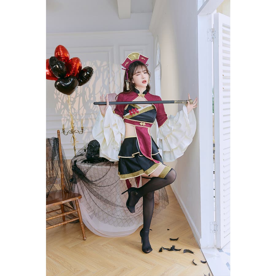 即日発送】道士レディ《ハロウィンコスプレ7点セット