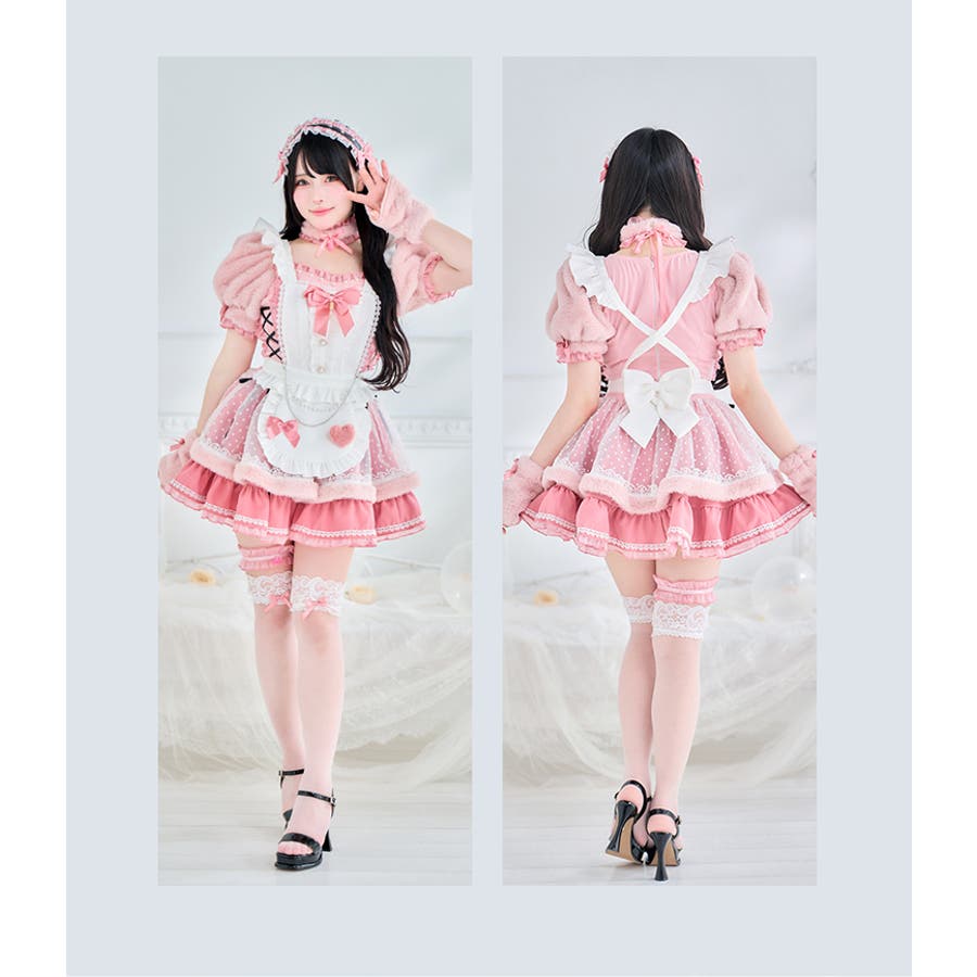 Mumei着用】シュガードットシフォンピンクメイド《オリジナルコスプレ