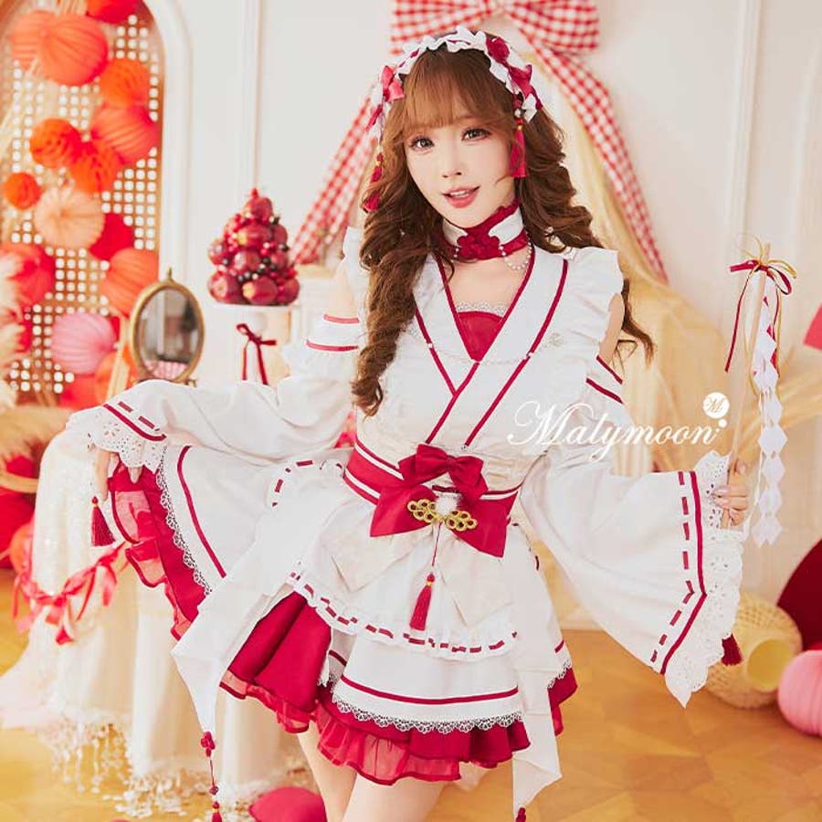 ホワイトフリリー巫女ドール《オリジナルコスプレ6点セット