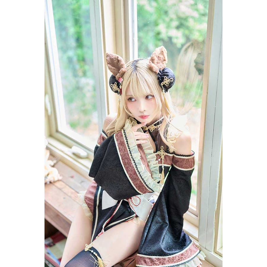ブラックチャイナテールホースドレス《オリジナルコスプレ10点セット