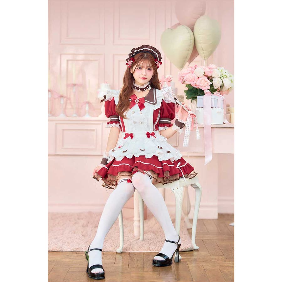 malymoon メルティホイップキャンディメイド ピンク　バレンタイン 景井ひな着用】ホイップチュールケーキメイド《バレンタインコスプレ10